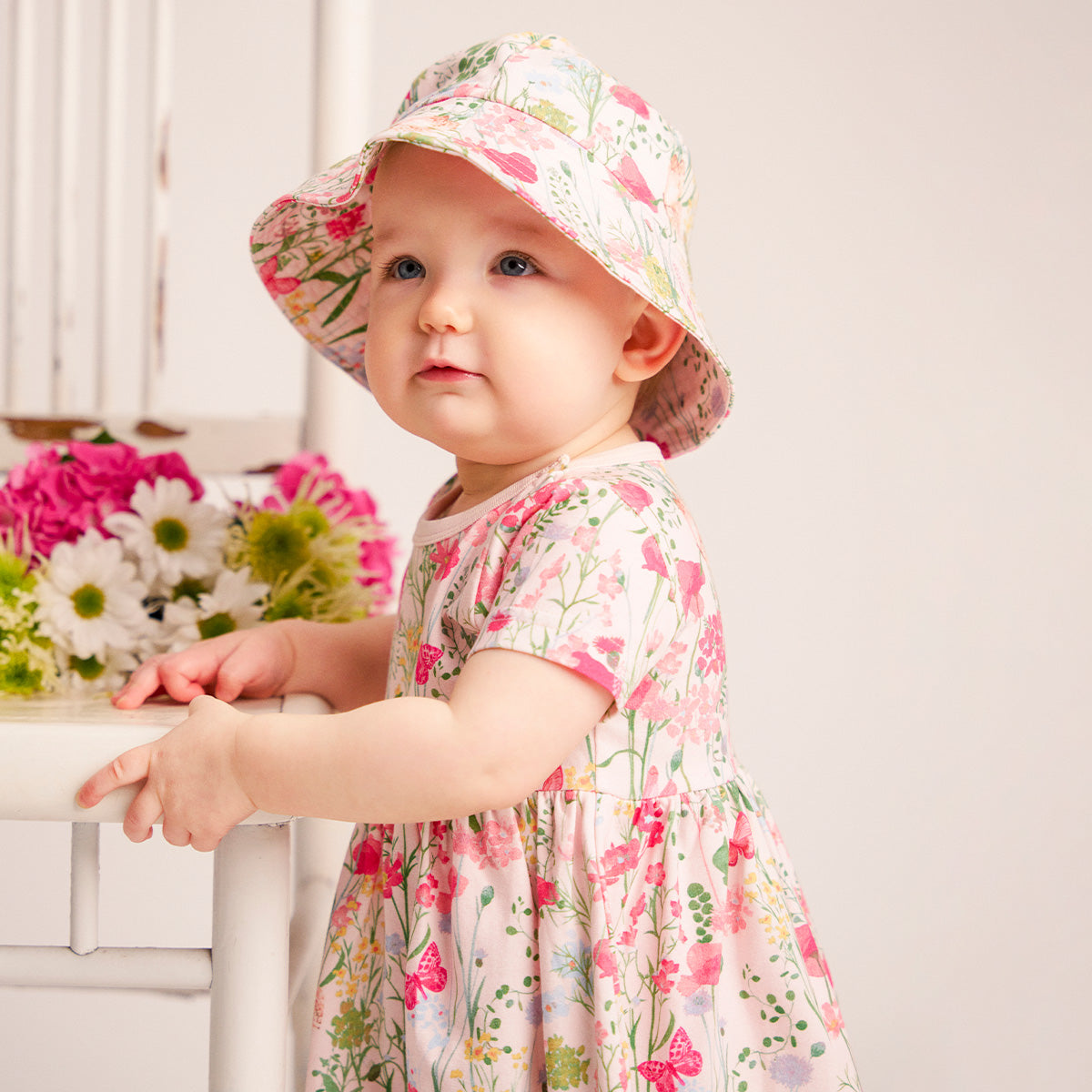 Meadow bodysuit dress, short-sleeved, pink