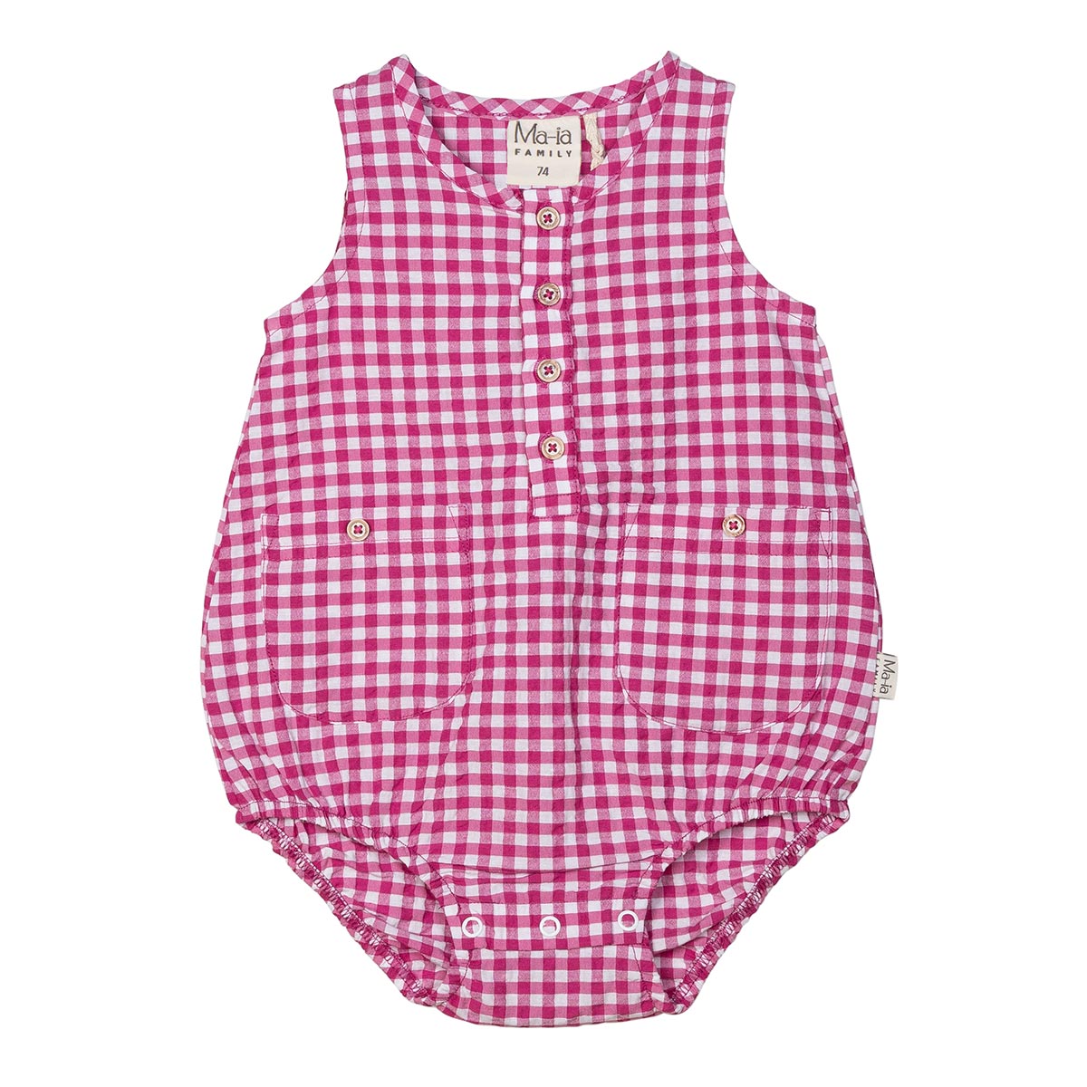 Plaid playsuit, pink