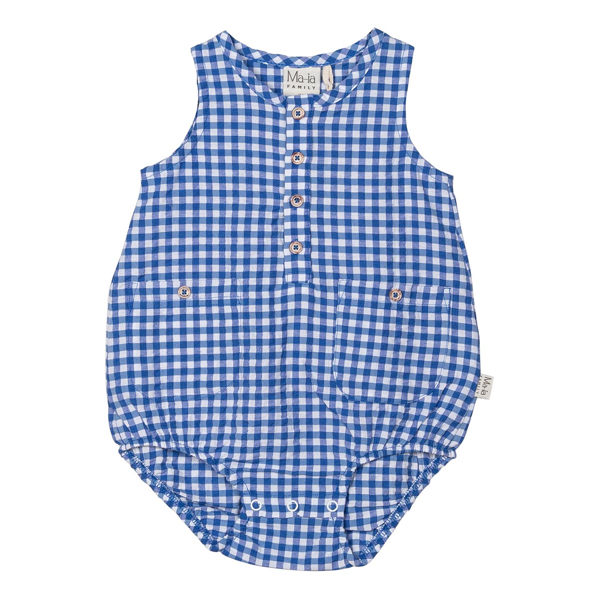 Plaid playsuit, blue