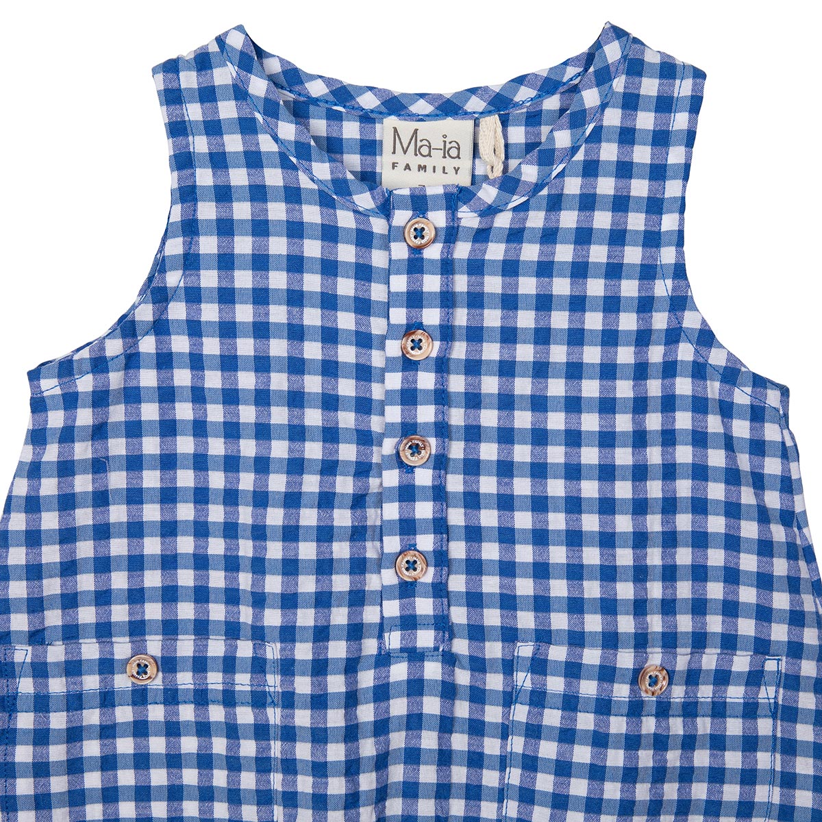 Plaid playsuit, blue