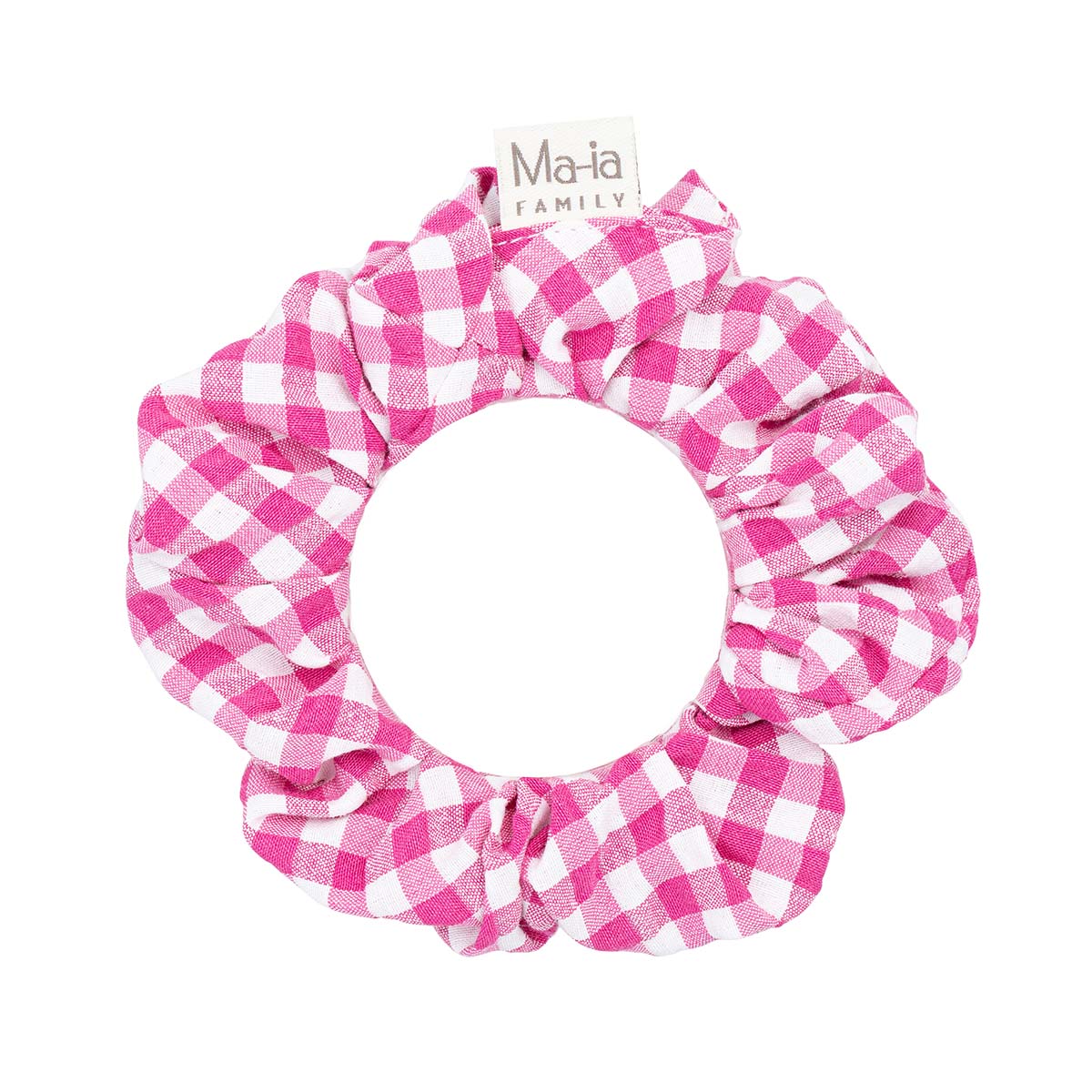 Hair scrunchie, Plaid, pink