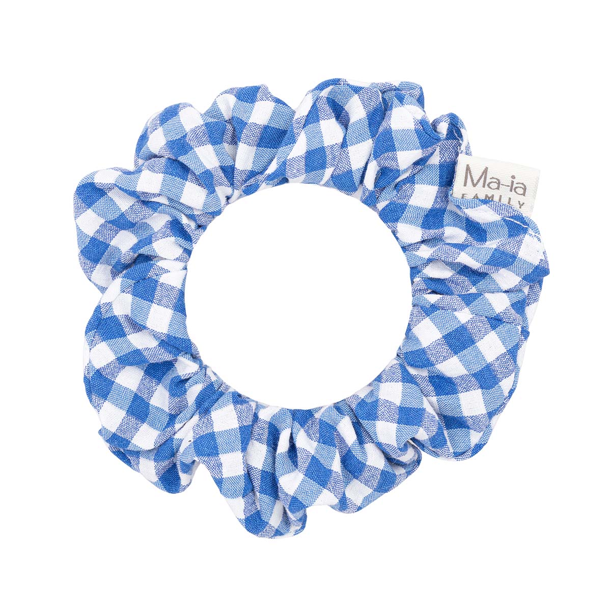Hair scrunchie, Plaid, blue