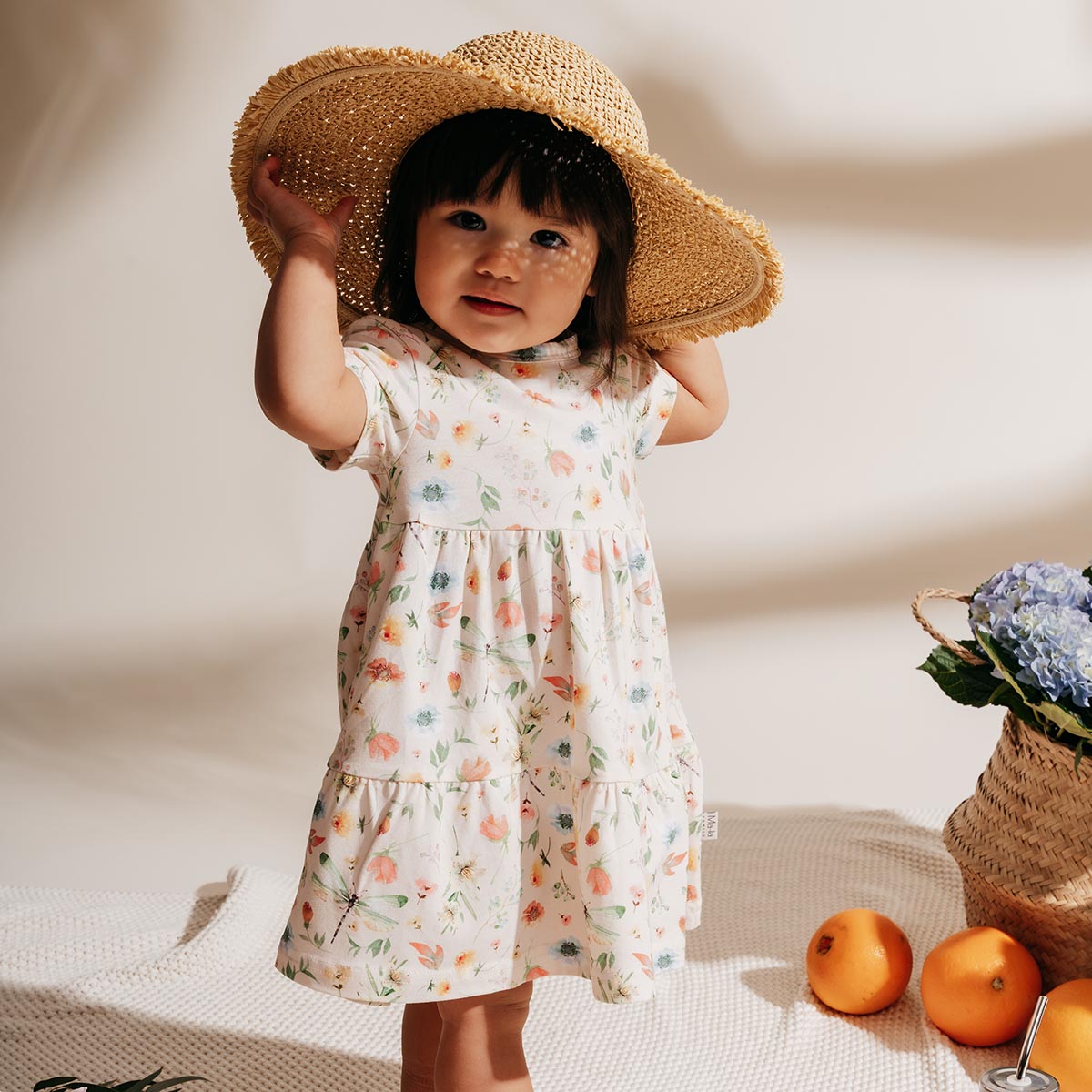 June baby dress, white