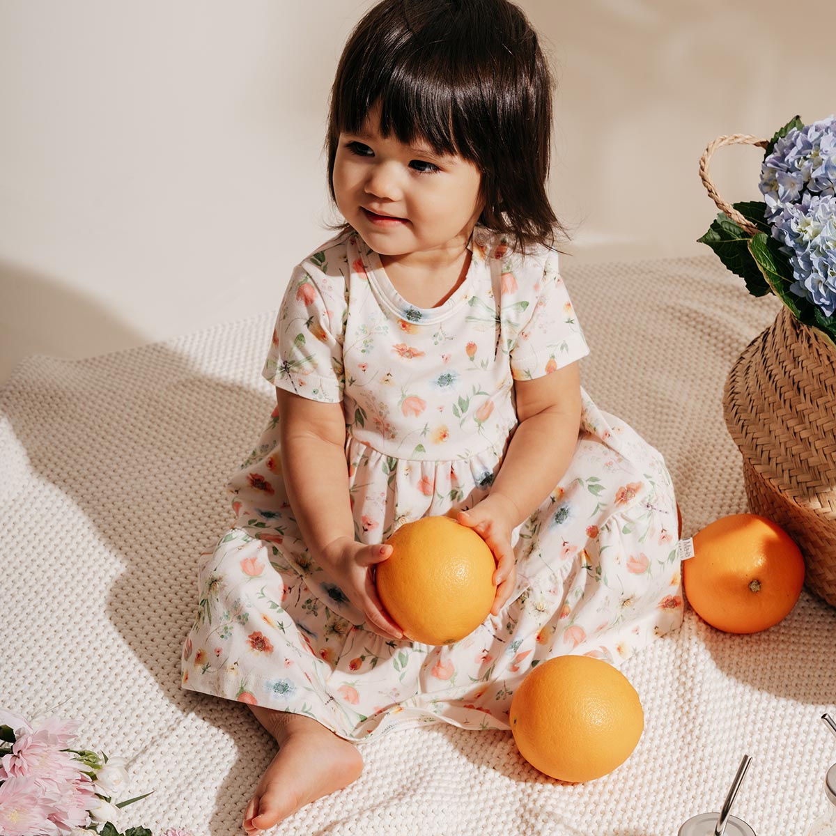 June baby dress, white