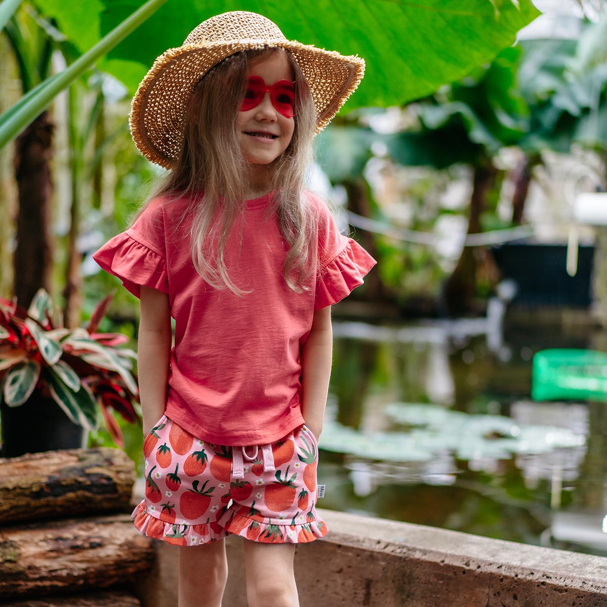 Luna t-shirt, coral
