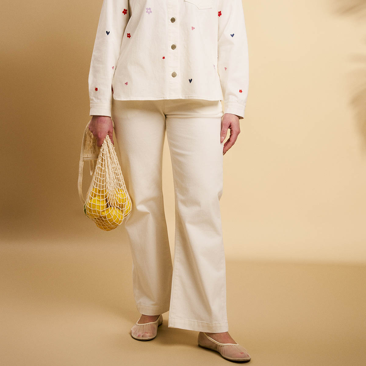 Alba trousers Symbols, natural white