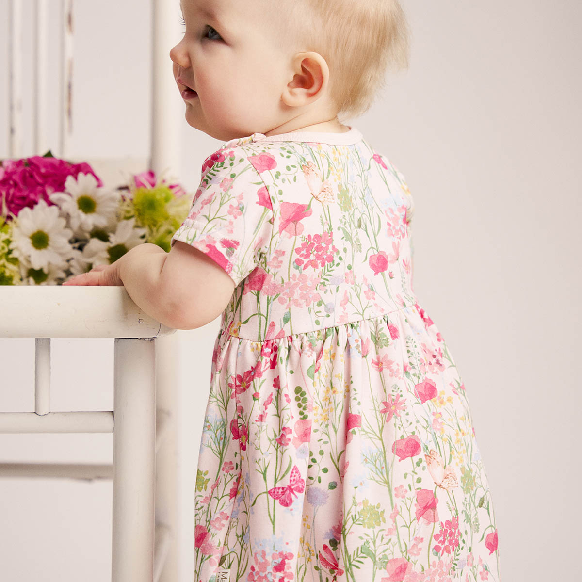 Meadow bodysuit dress, short-sleeved, pink