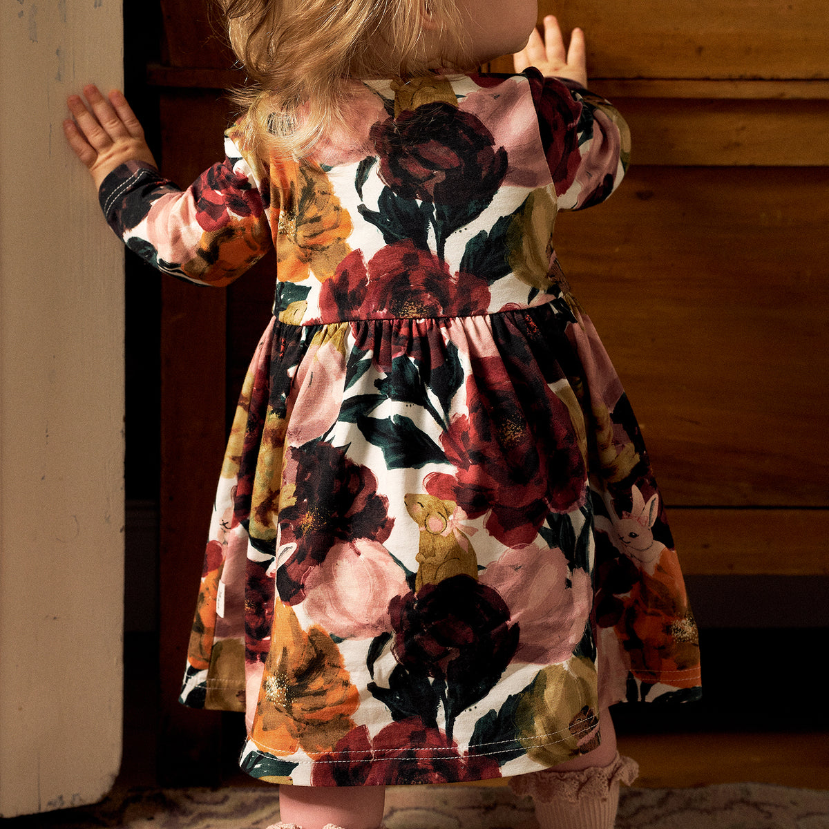 Bloomy bodysuit dress, dark red