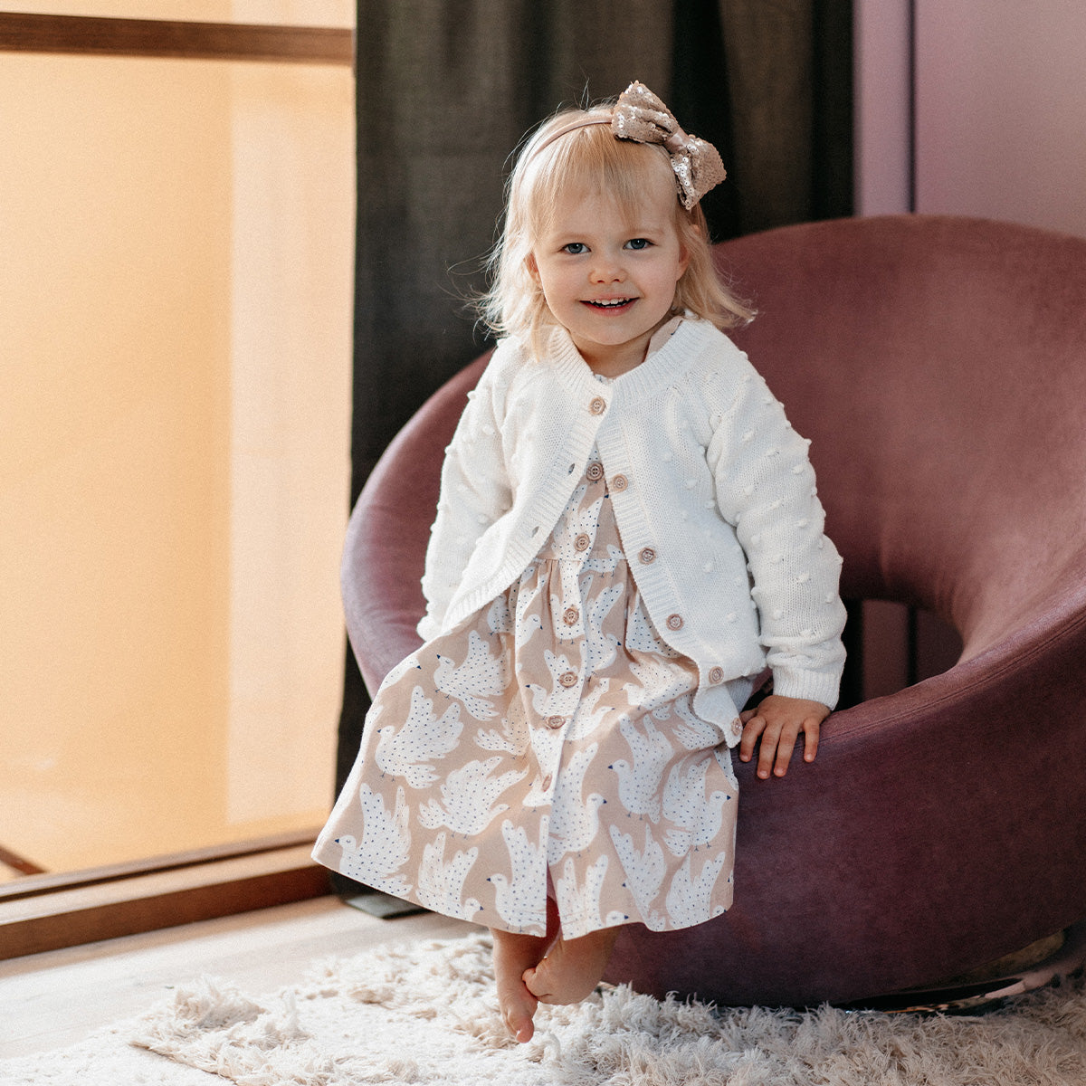 Kaisli baby cardigan, ecru