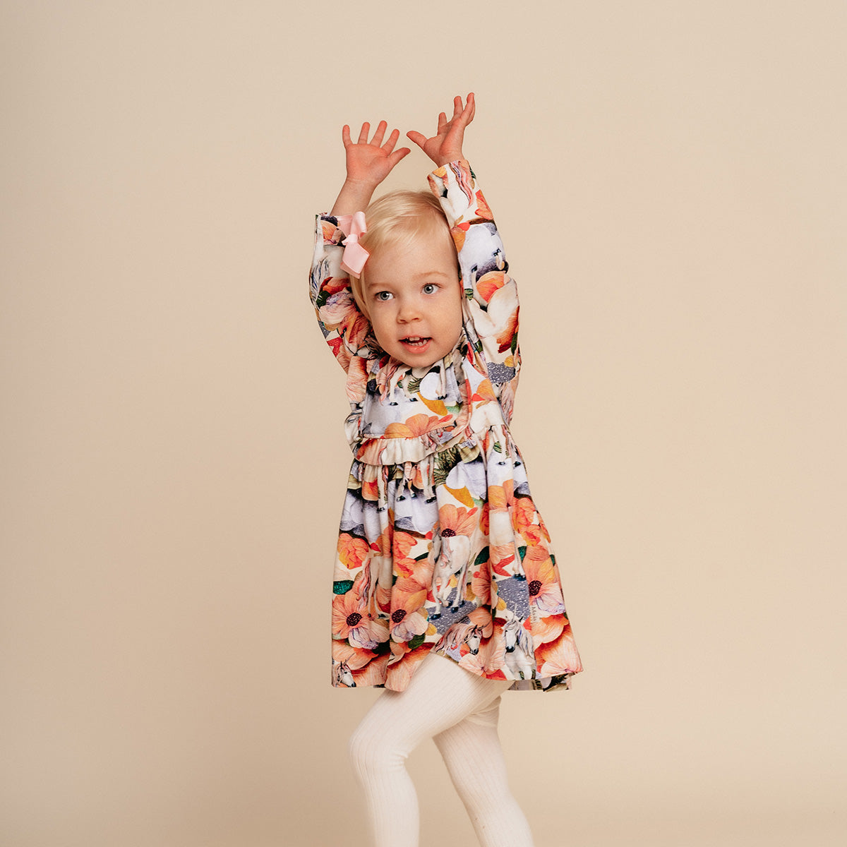 Poppy baby dress, ecru