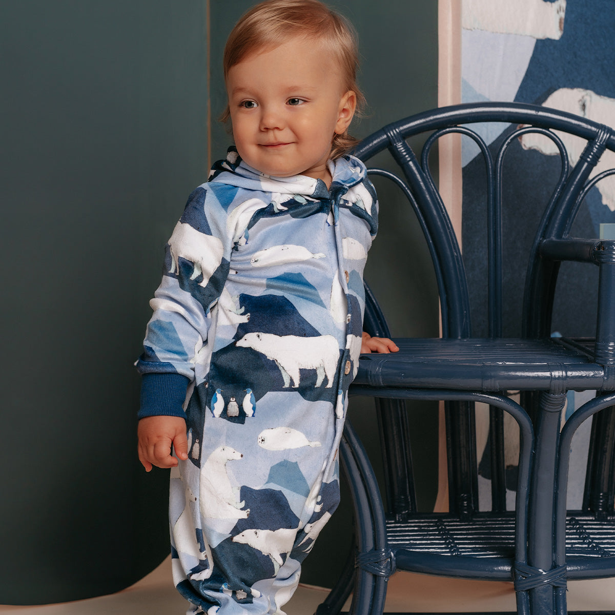 Polar velour overalls, blue