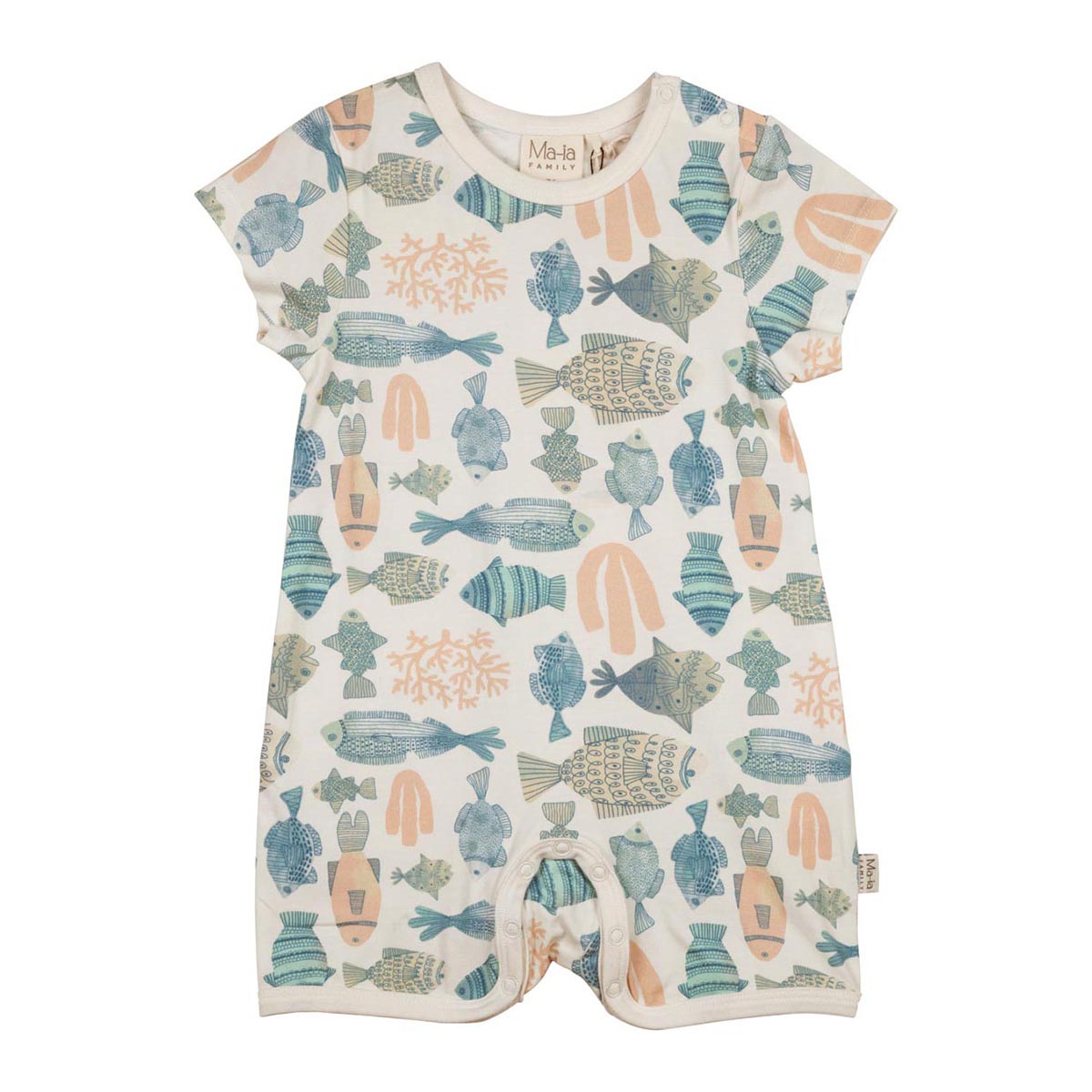 Fishes playsuit, white