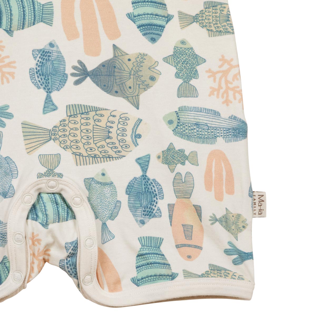 Fishes playsuit, white