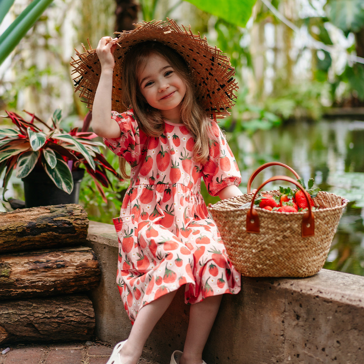 Fragola dress, loose, rose