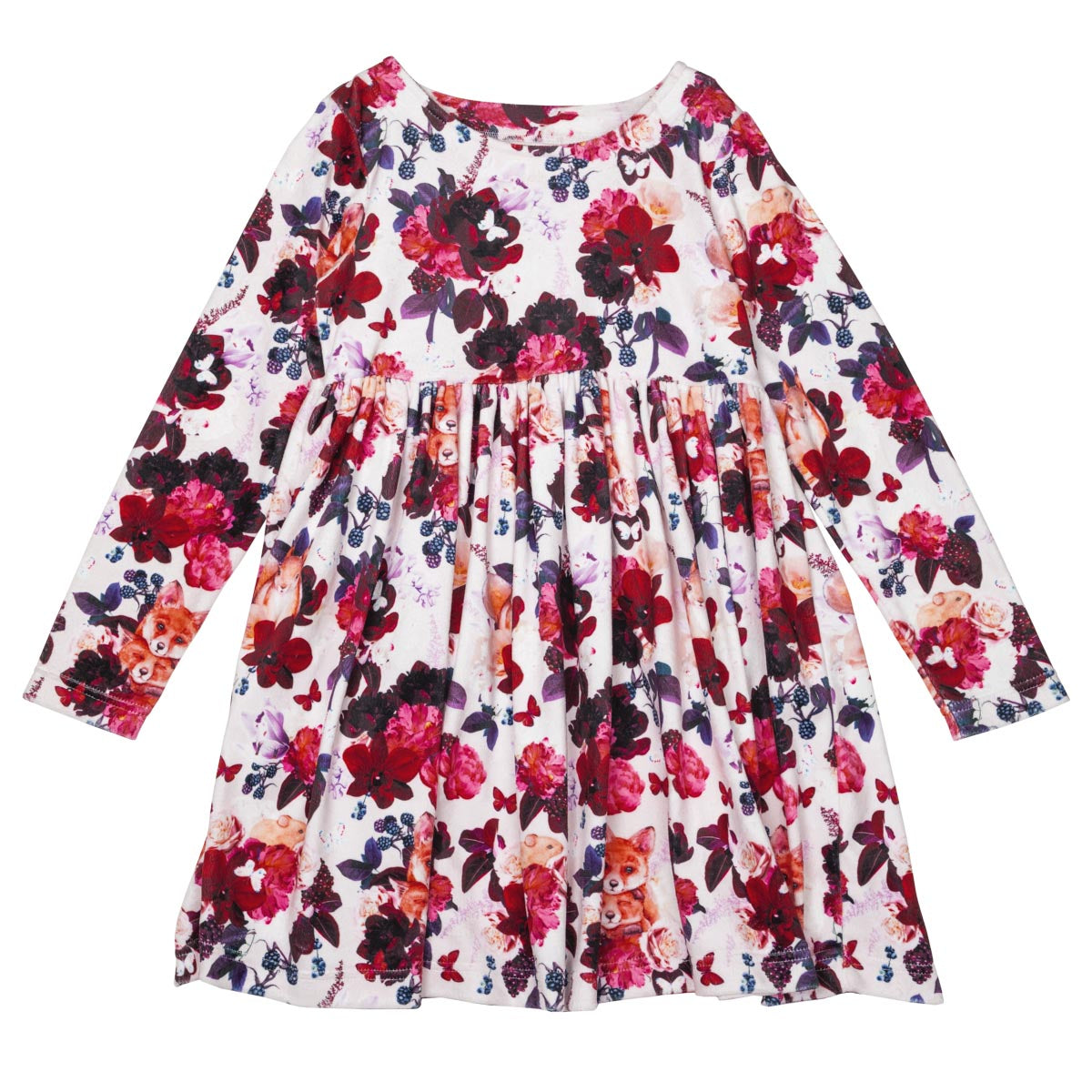 Rowan velour dress, ecru