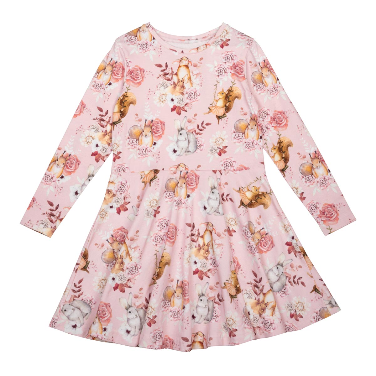 Forest Animals dress, pink