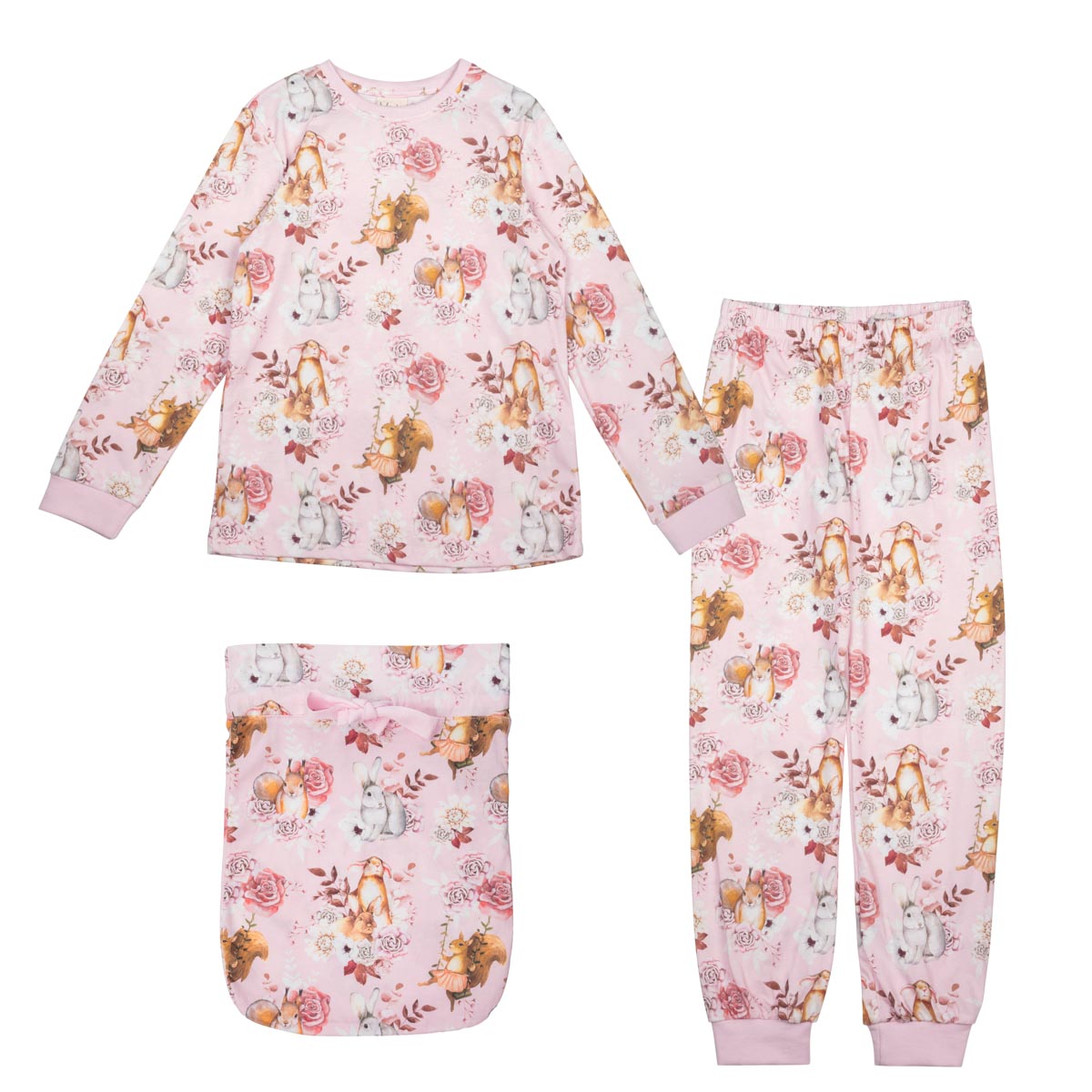 Forest Animals pyjama, rose