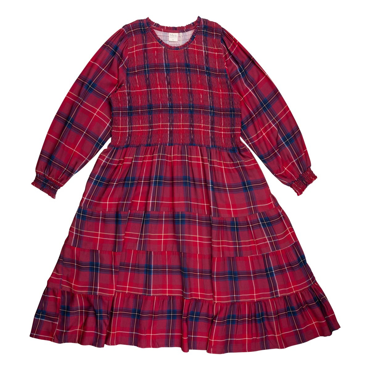 Kaarina dress for women, Checks, dark red