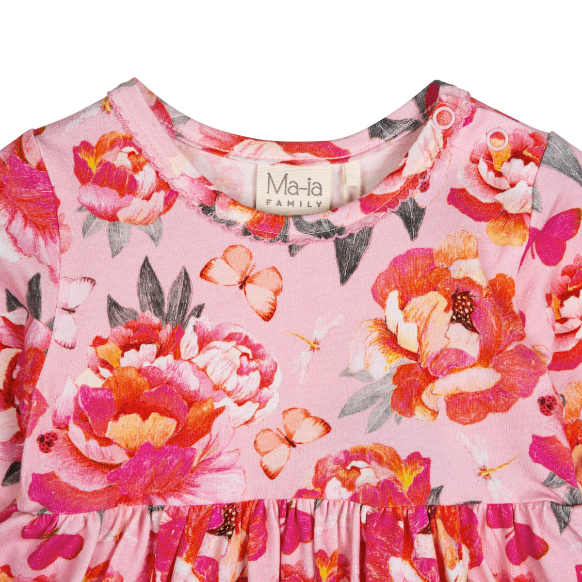 Peonies bodysuit dress, pink