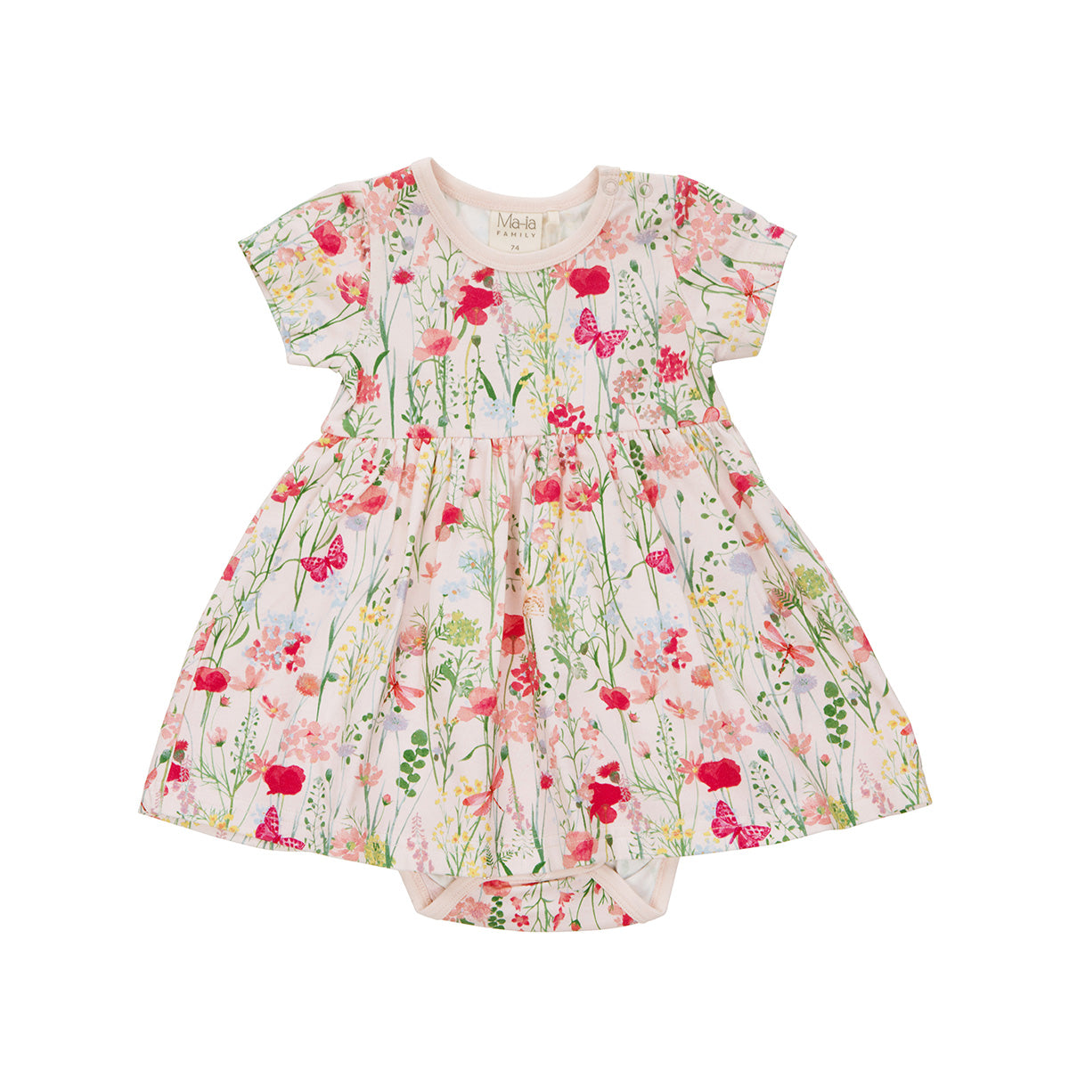 Meadow bodysuit dress, short-sleeved, pink