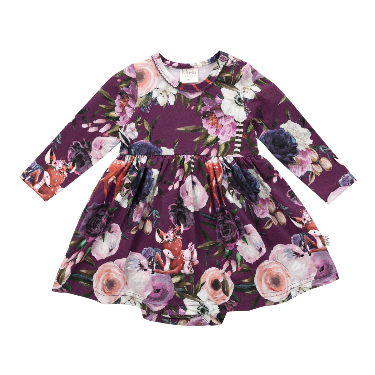 Bambi bodysuit dress, purple