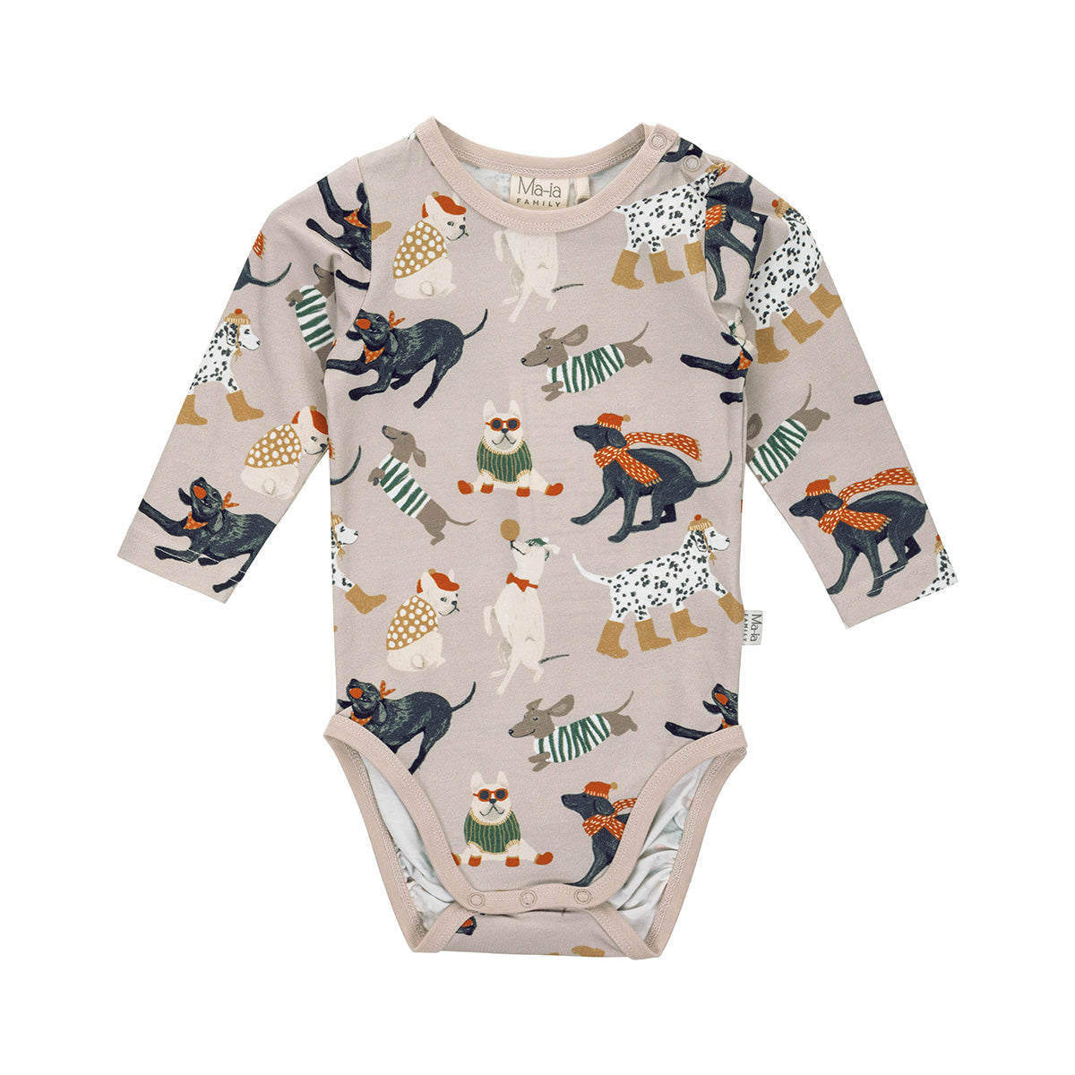 Dogs bodysuit, beige