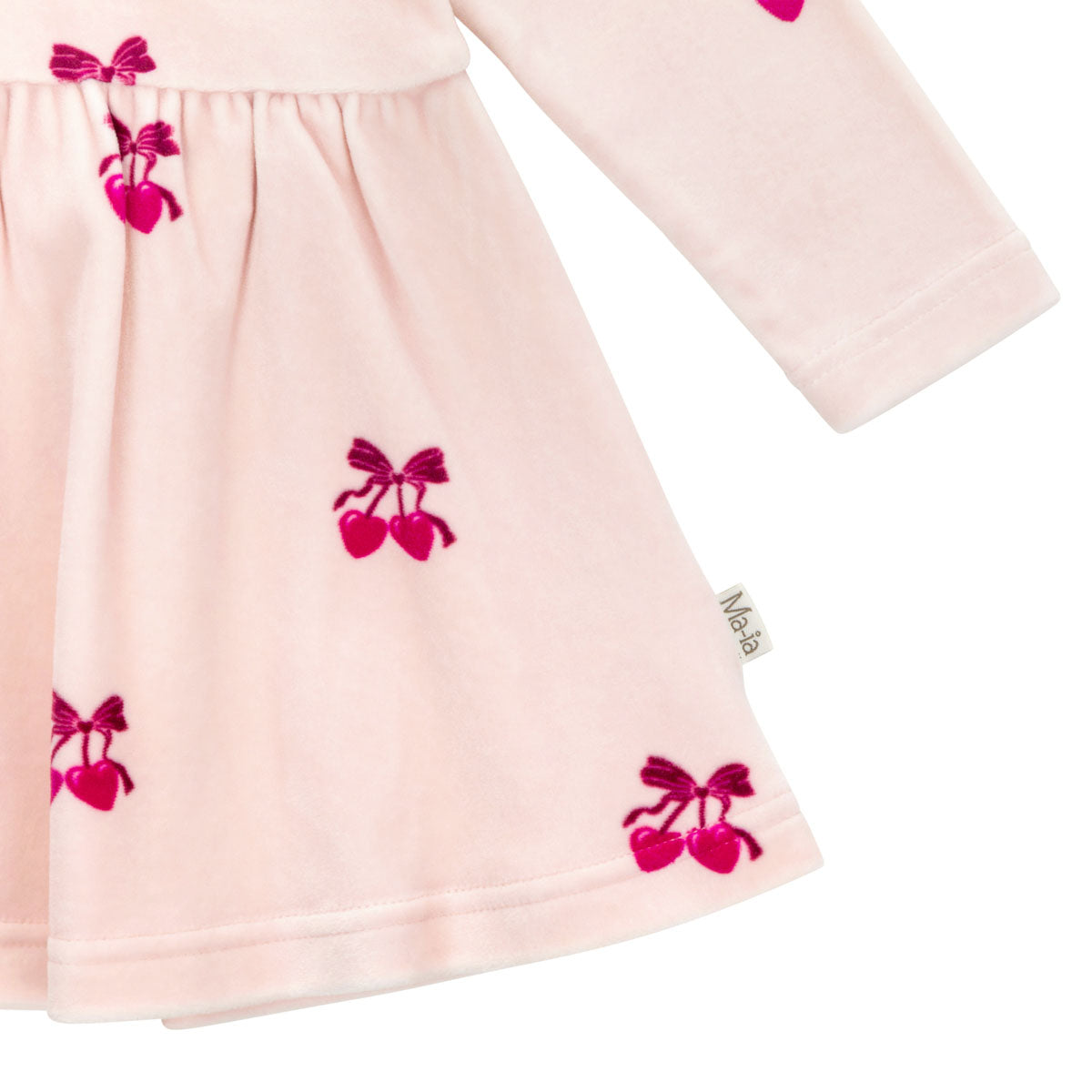 Morelli velour baby dress, rose