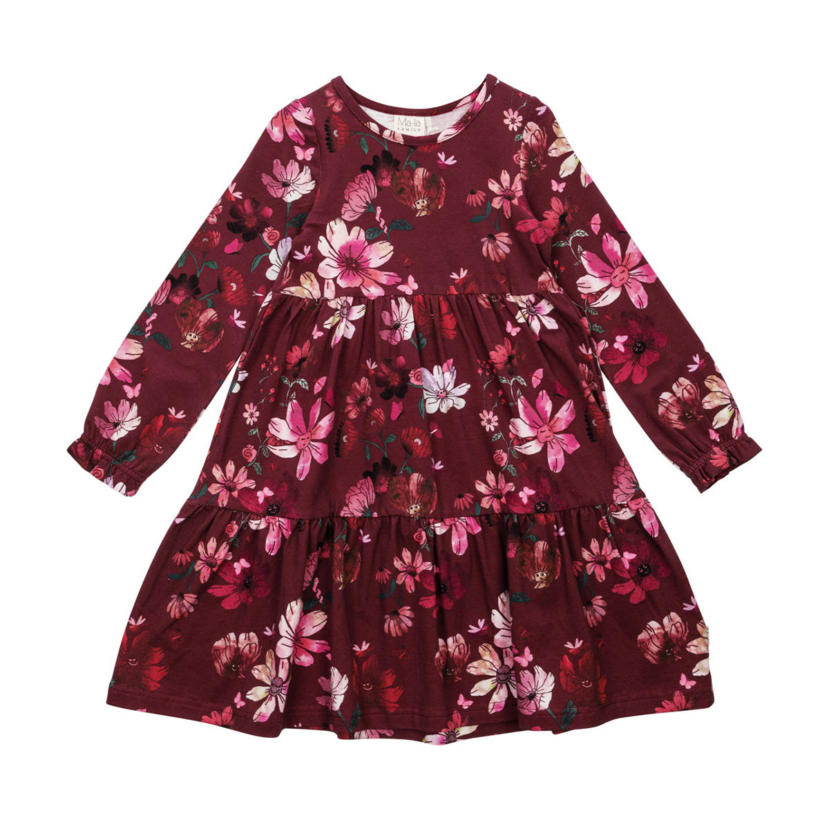 Winter Garden dress, dark red