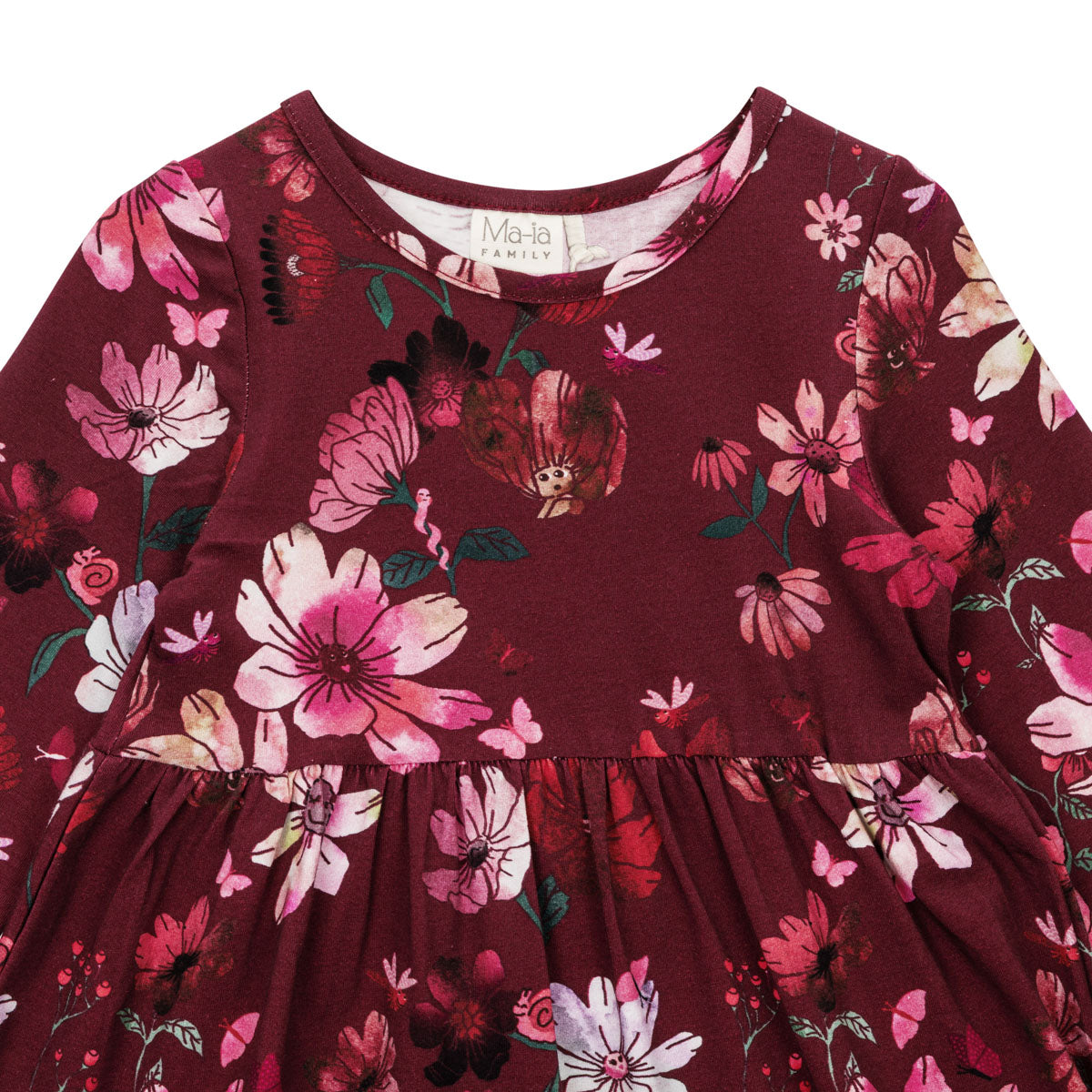 Winter Garden dress, dark red