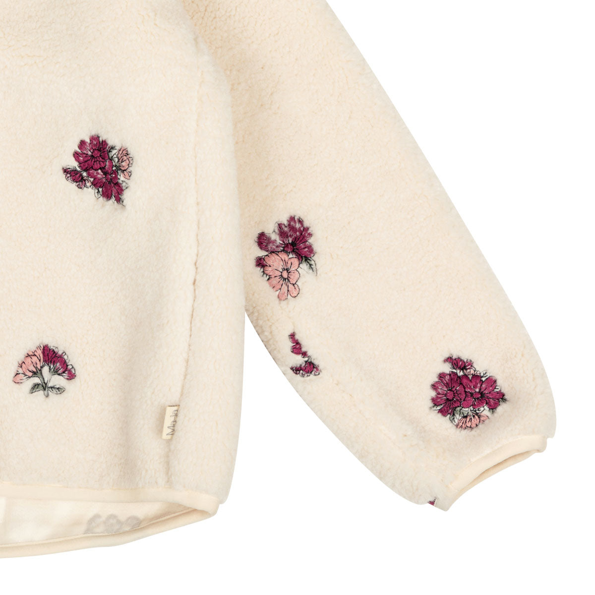 Small Flowers teddy jacket, natural white