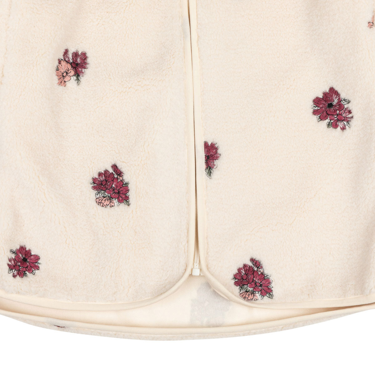 Miisa teddy jacket, Small flowers, natural white