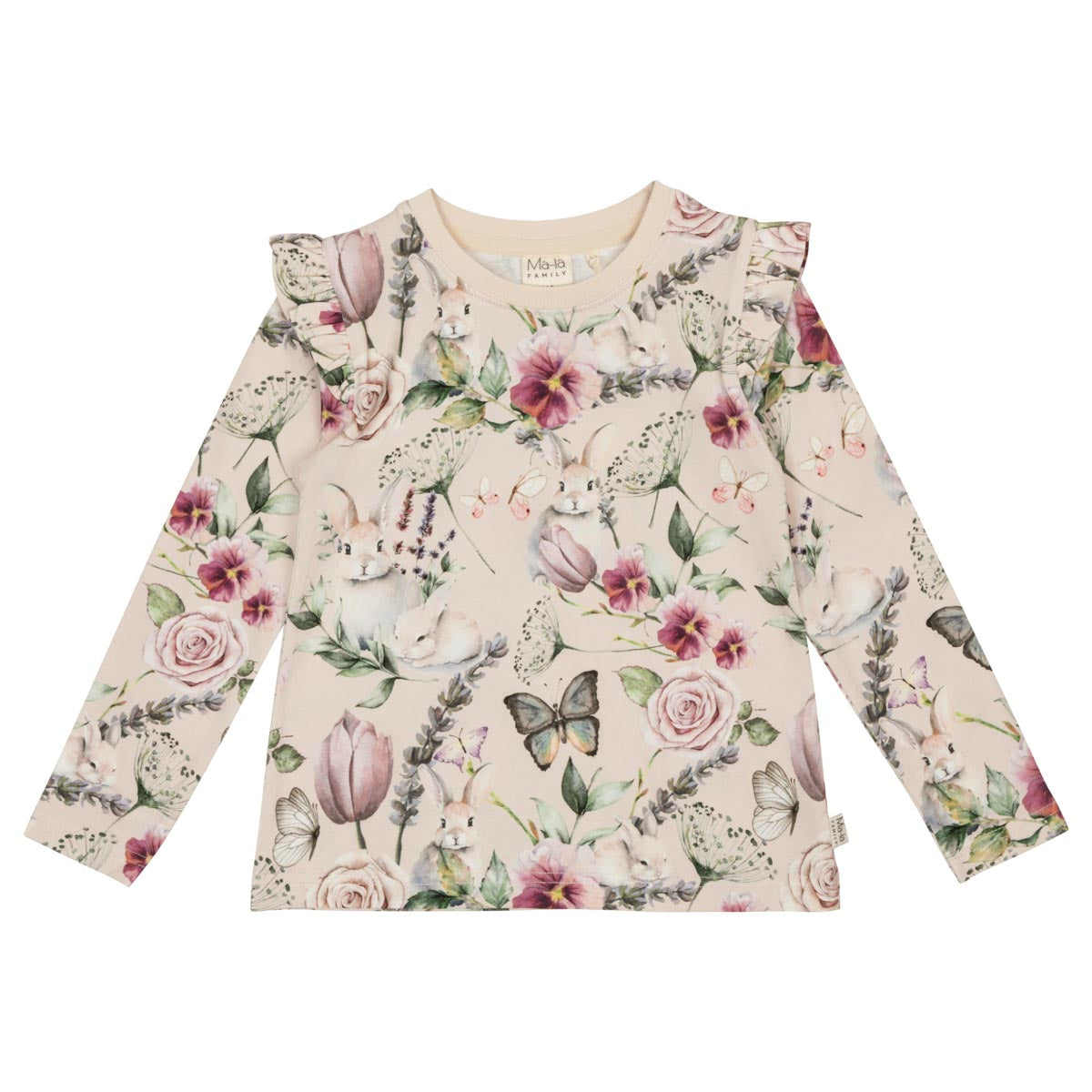 Violet shirt, beige