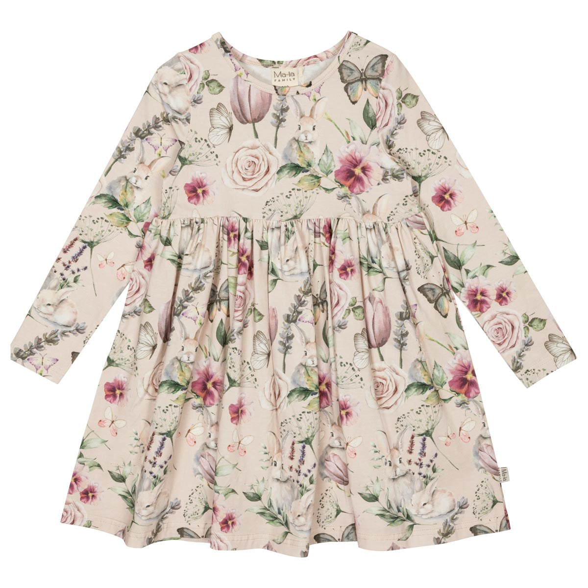 Violet dress, beige