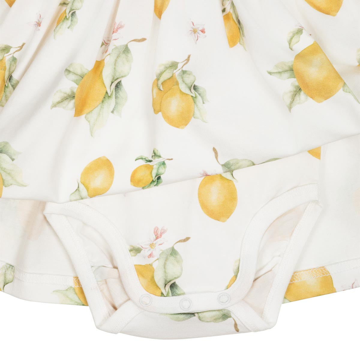 Lemon short-sleeved bodysuit dress, natural white