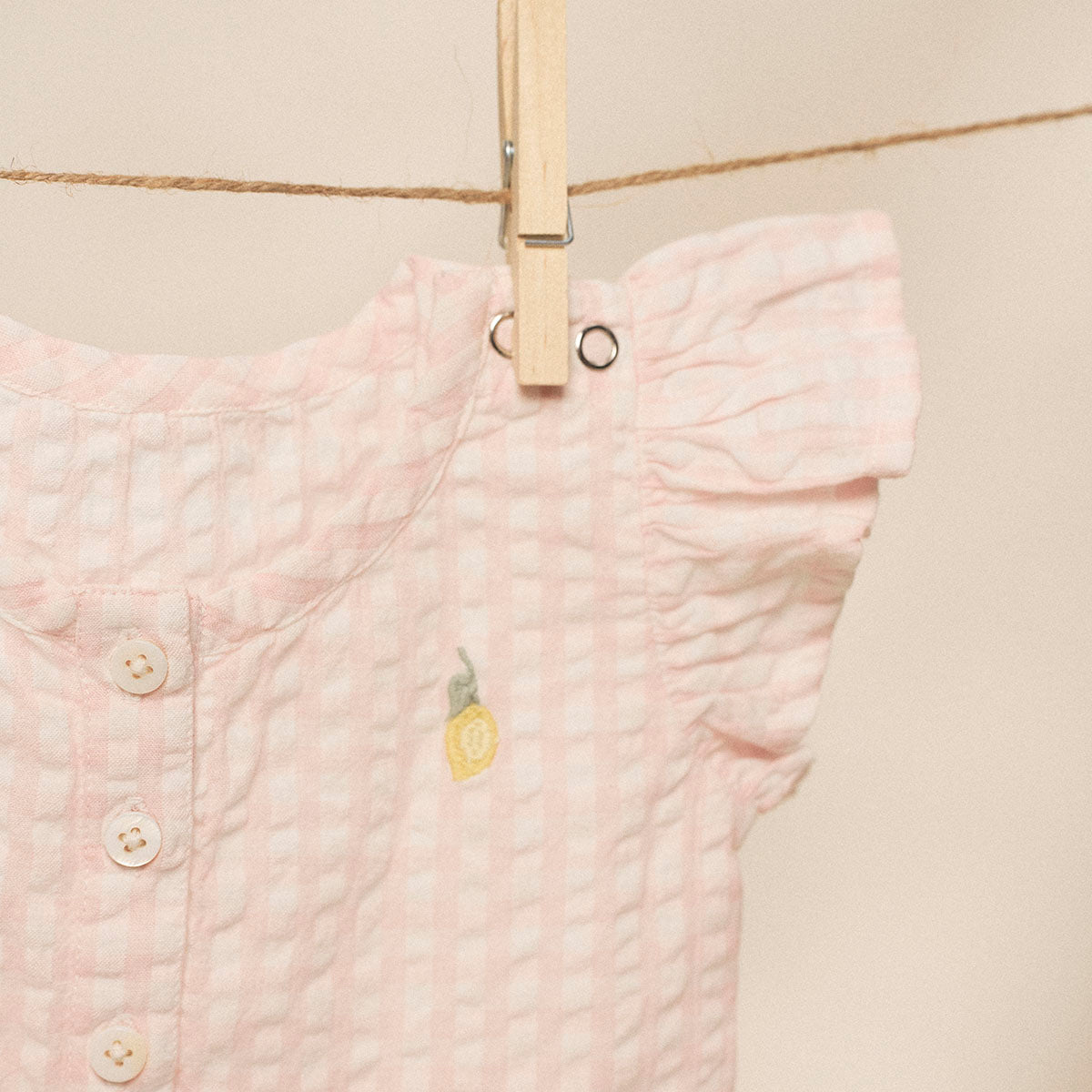 Check playsuit, pink