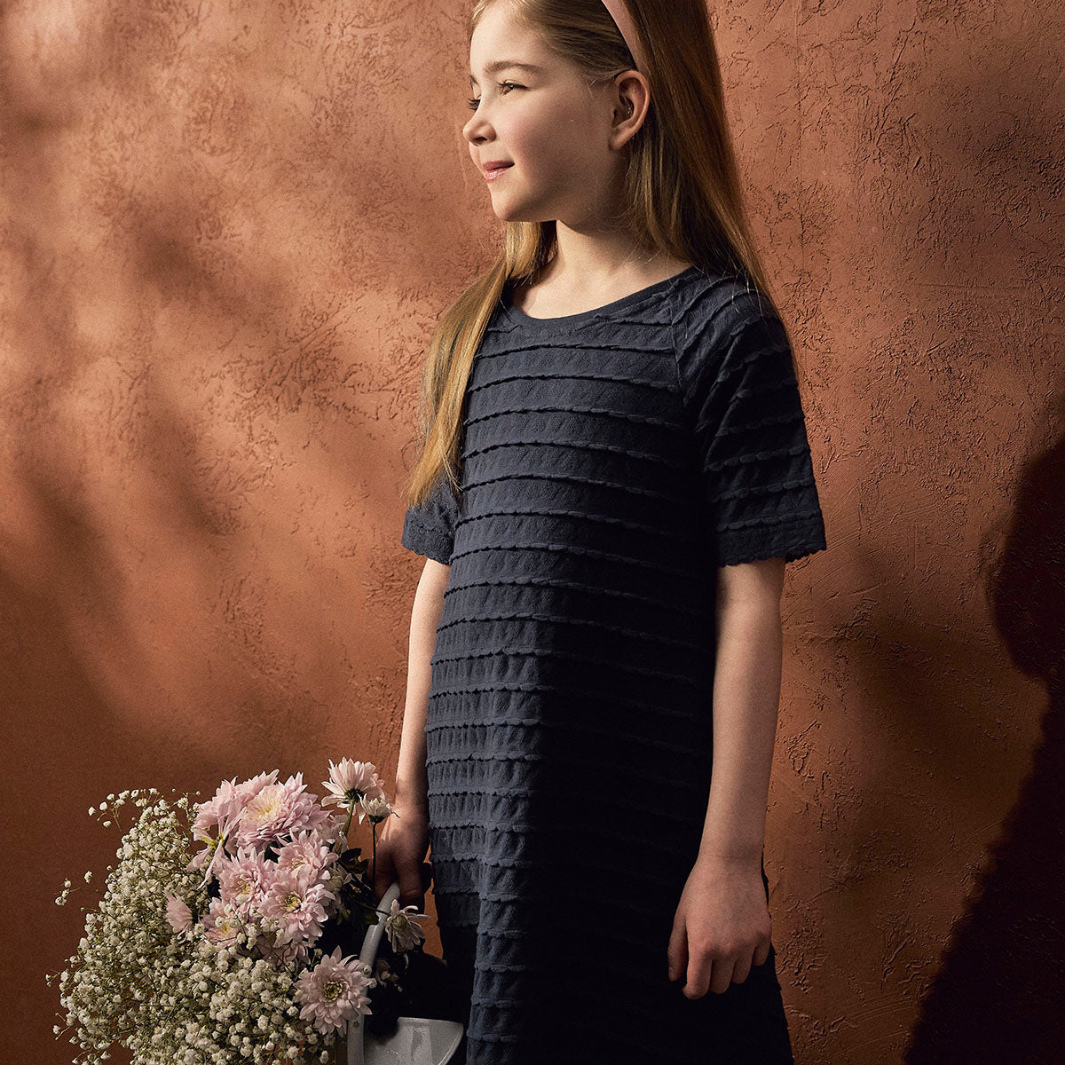 Wave dress, dark blue