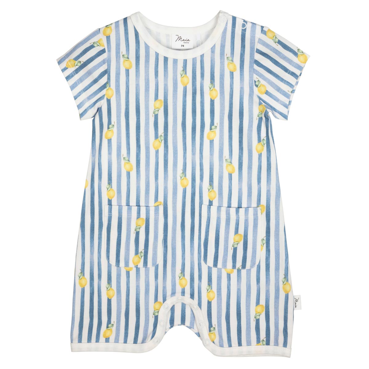 Lemon Stripe playsuit, natural white
