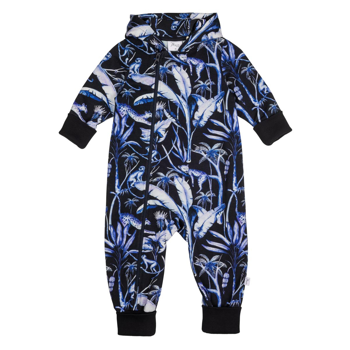 Rainforest baby overalls, dark blue