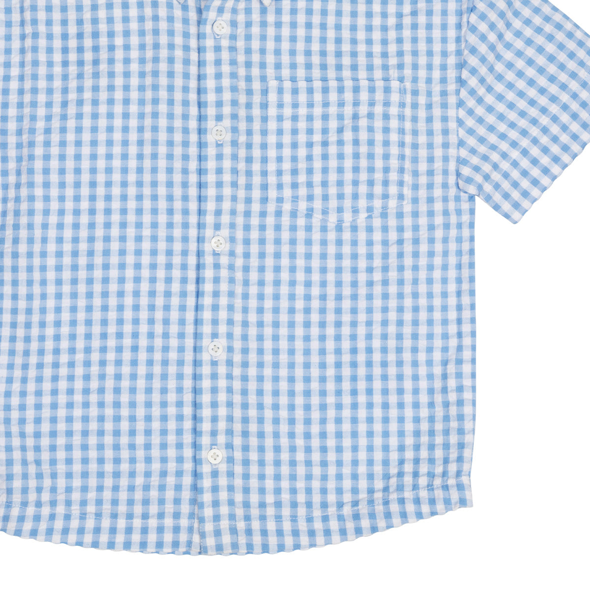 Check collar shirt, light blue