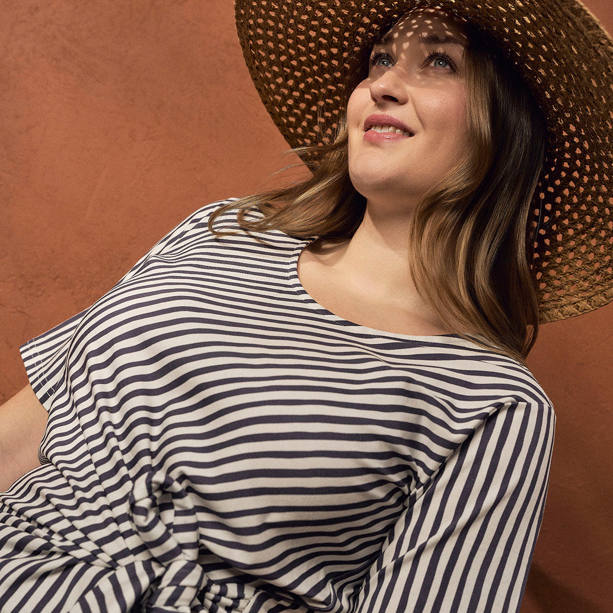 Kathy dress, Stripe, dark blue