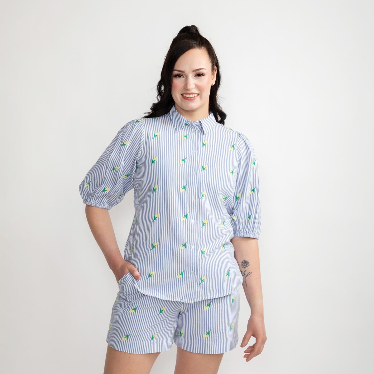 Irene shirt, Lemoni, light blue