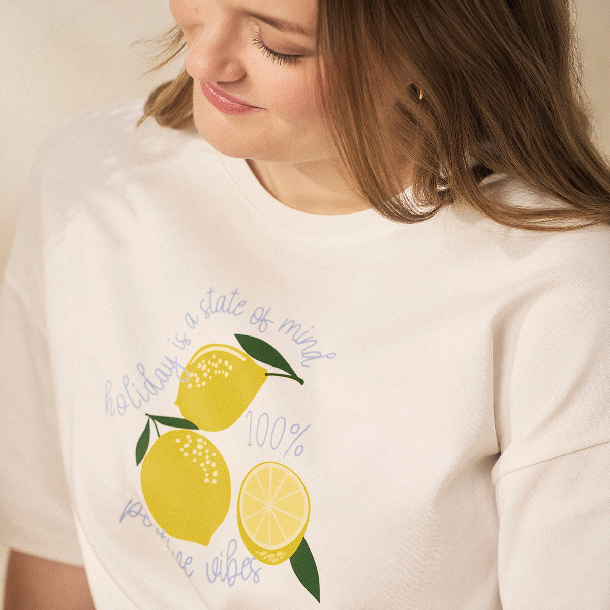 Serena t-shirt, Lemoni, natural white