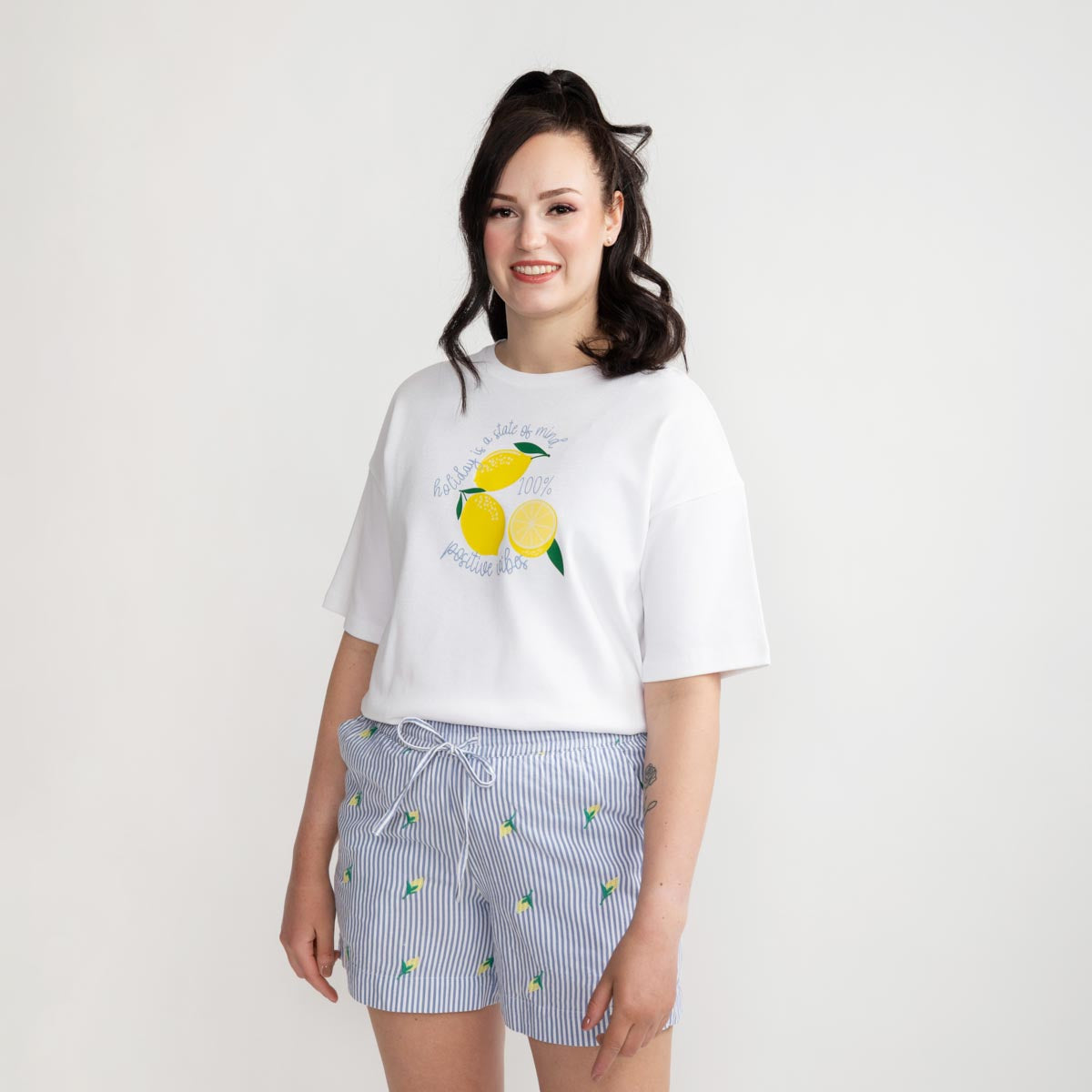 Serena t-shirt, Lemoni, natural white
