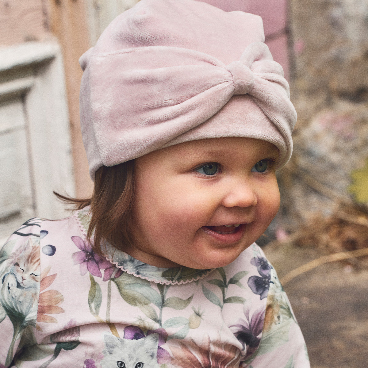 Lilian velour beanie, pink