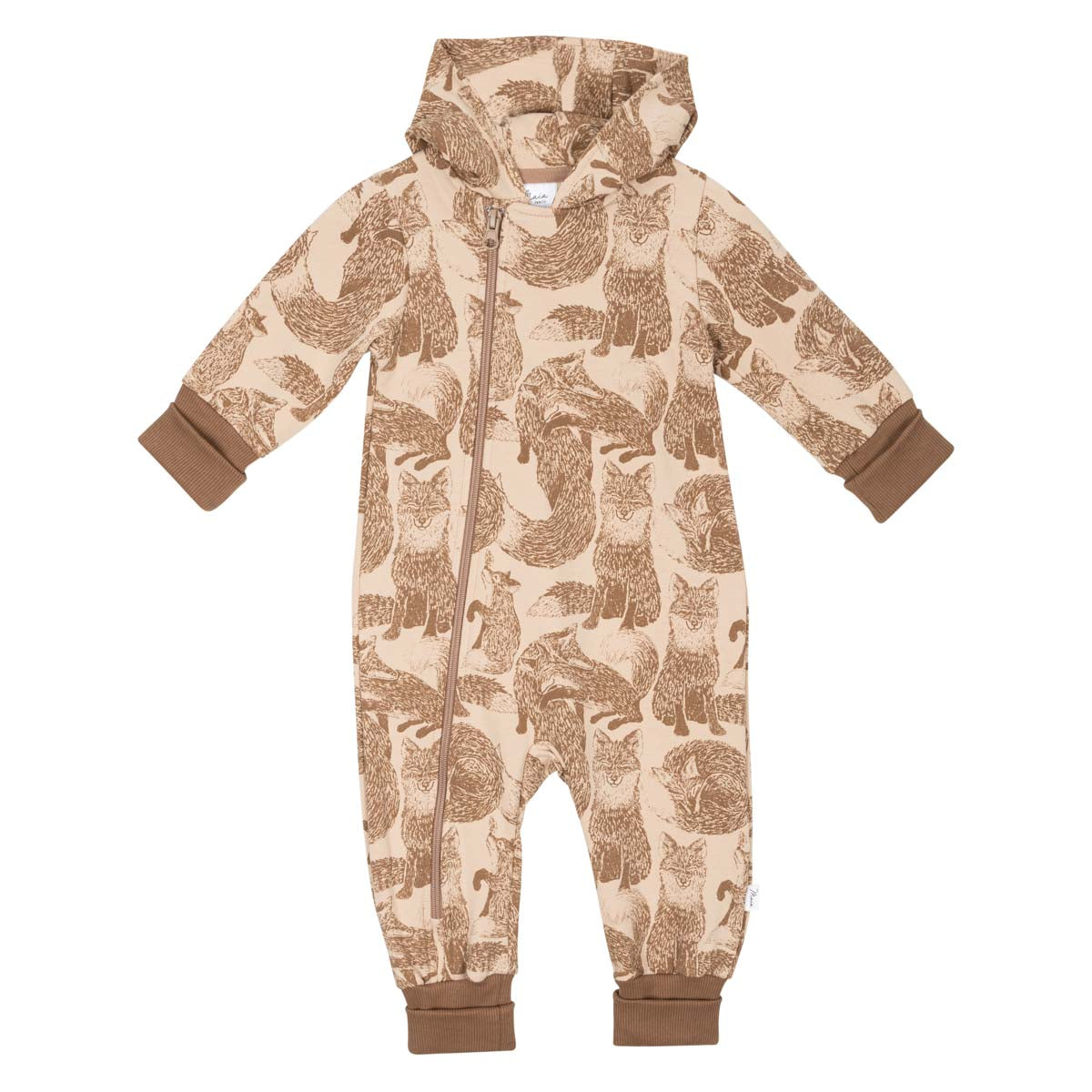 Foxes baby overall, beige