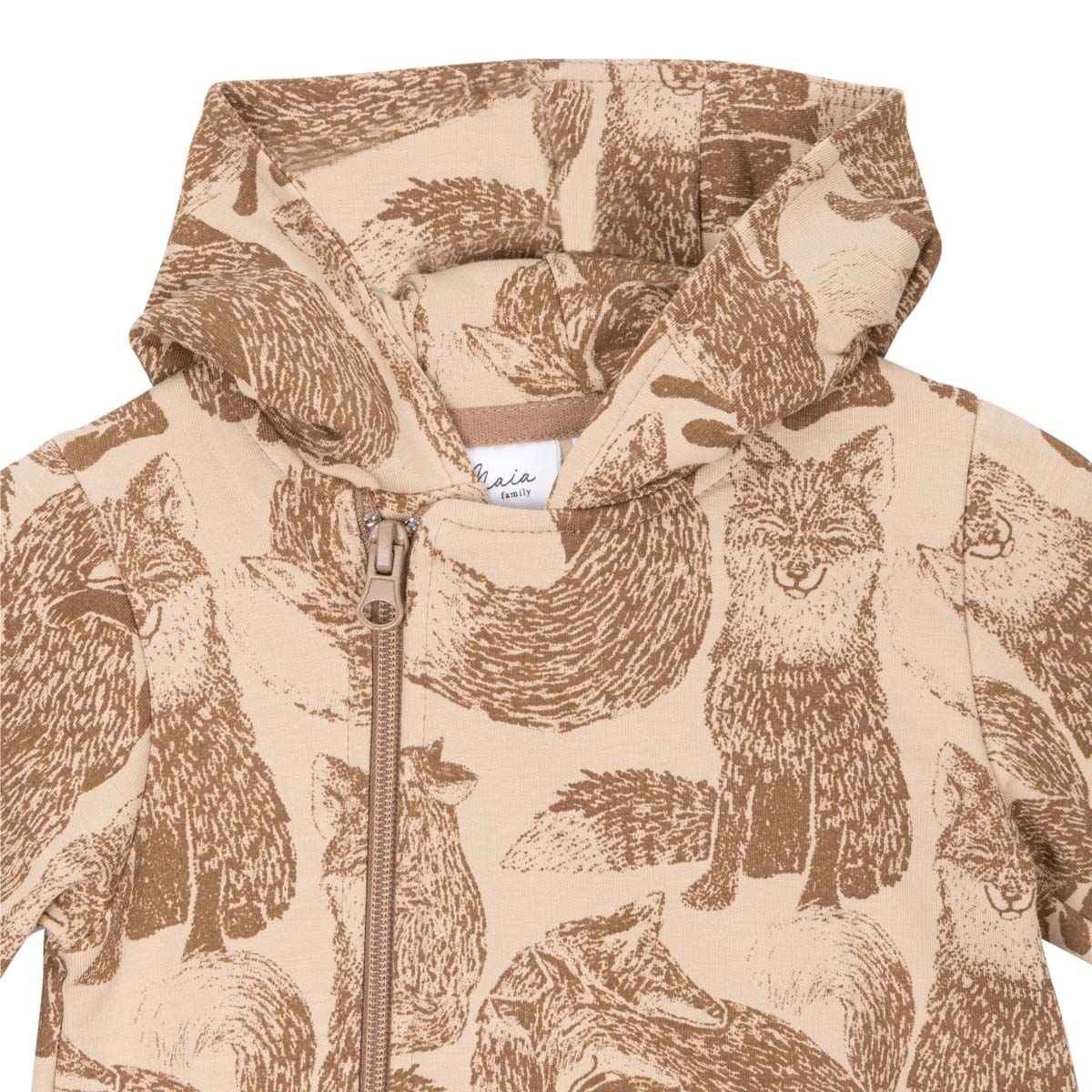 Foxes baby overall, beige