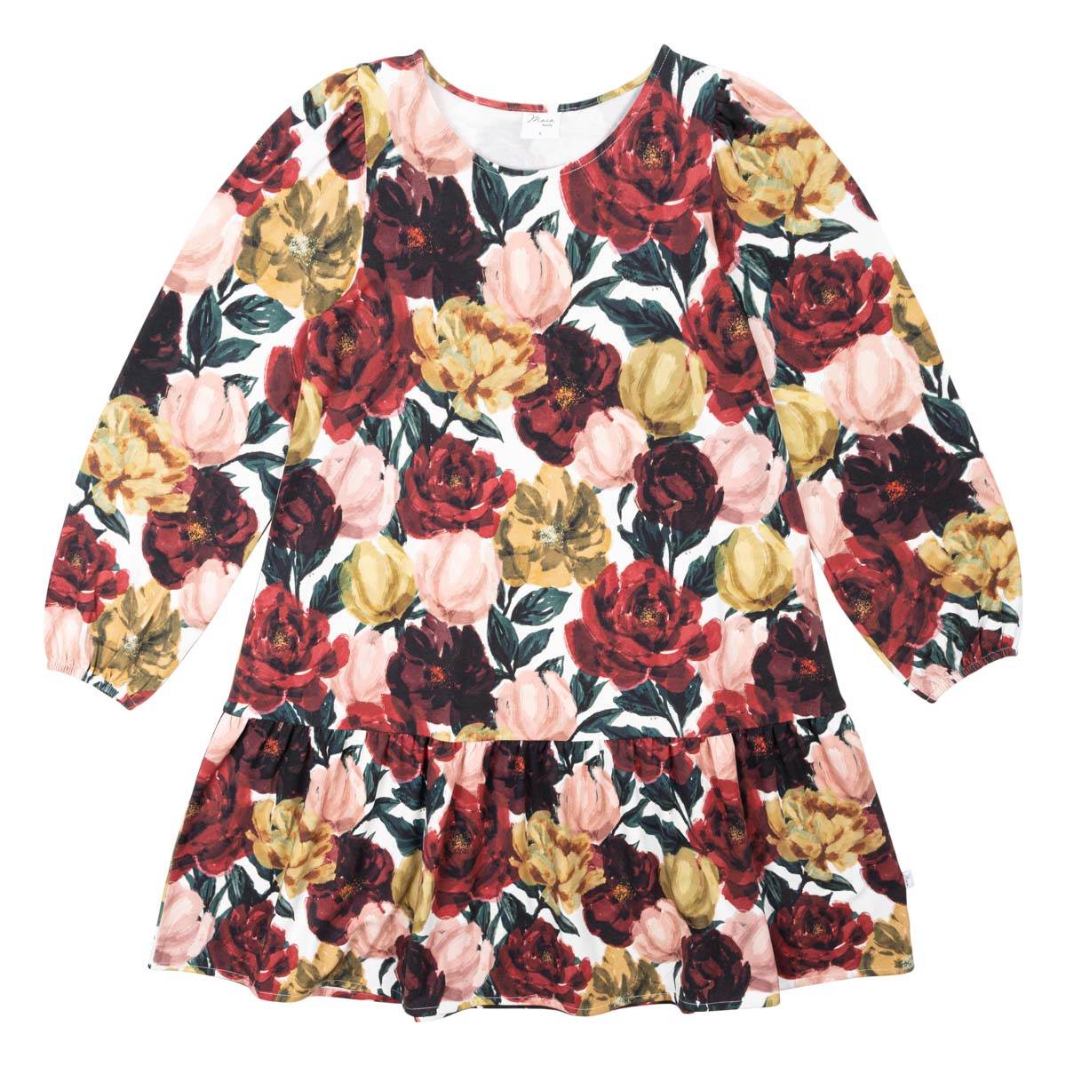Laura dress, Bloomy, dark red