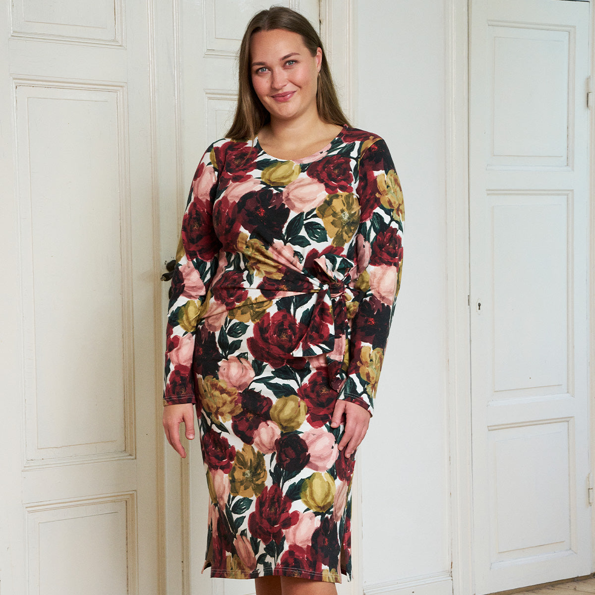 Katarina dress, Bloomy, dark red