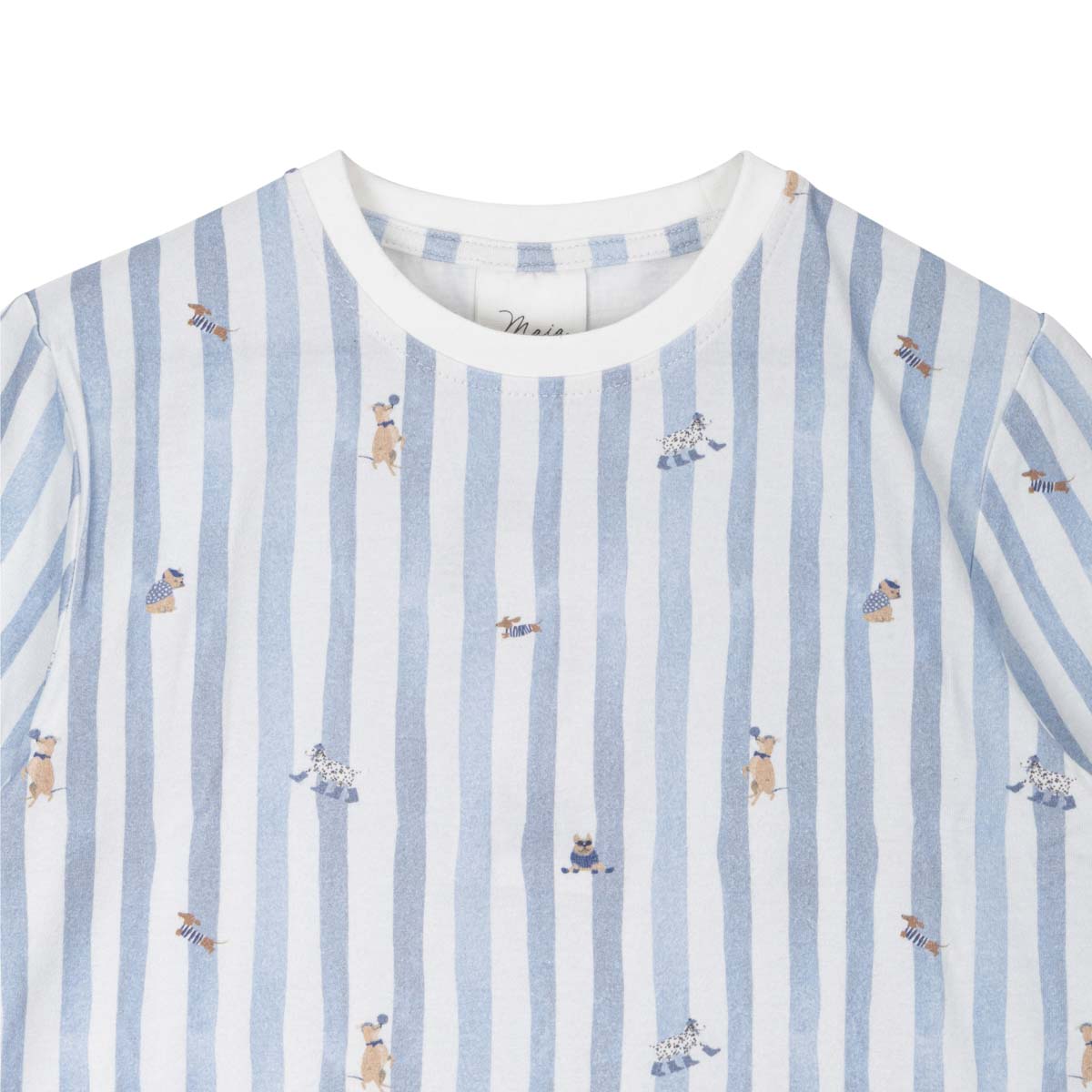 Dog stripe pyjama, light blue