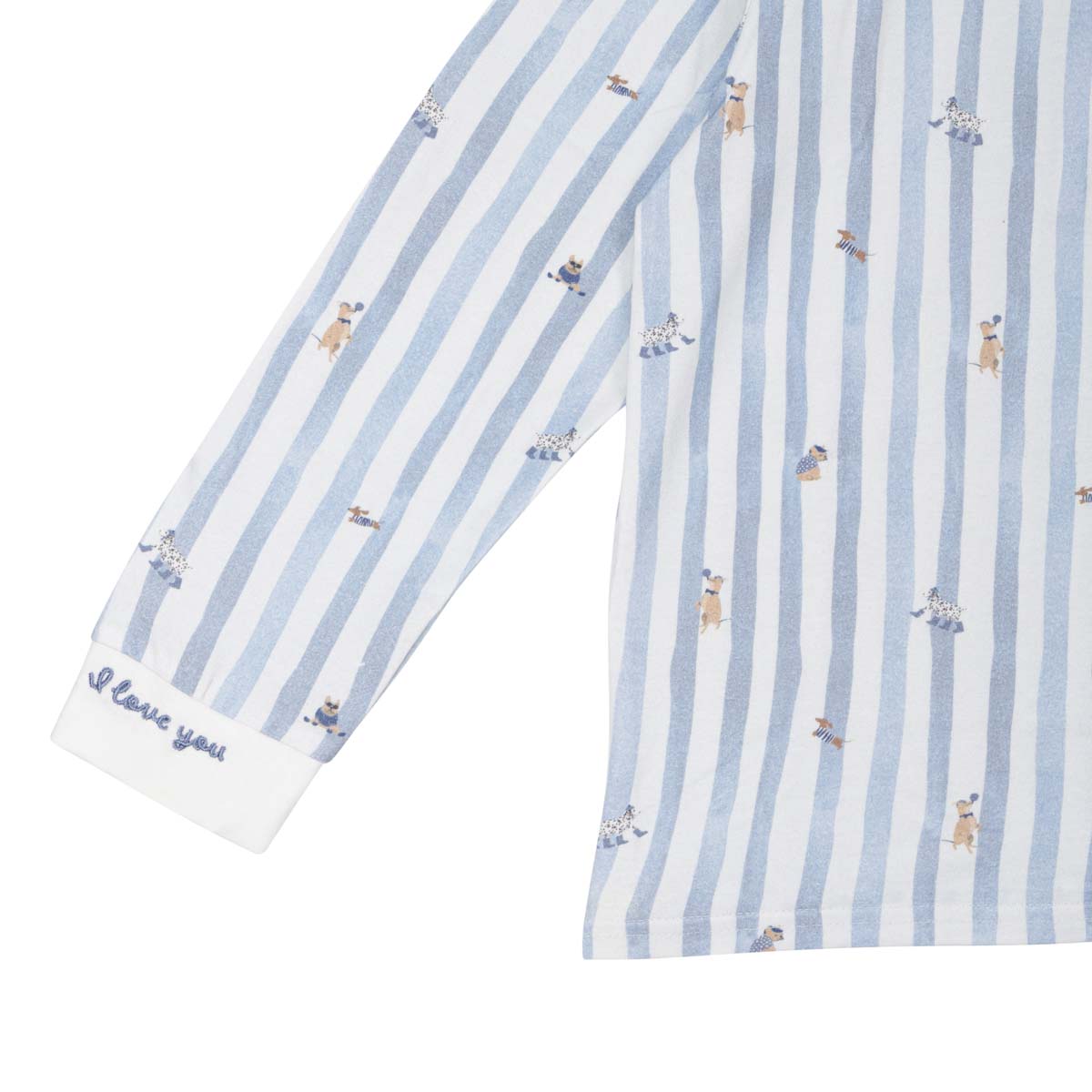 Dog stripe pyjama, light blue